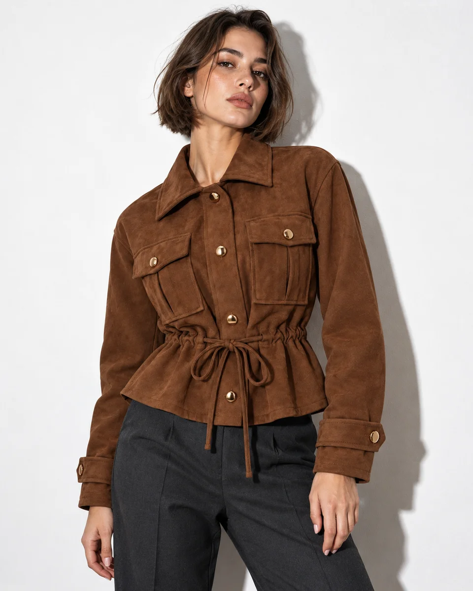 Brown drawstring jacket